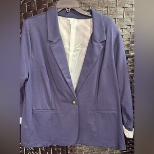 Classic Women's Navy Single-Button Blazer